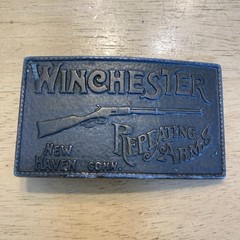 Winchester Repeating Arms New Haven Conn. Rifle Guns Vintage Belt Buckle EUC