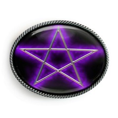 Gothic Pentagram Belt Buckle Occult Pentacle Horror Halloween Accessory