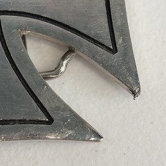 Silver Star Iron Cross Belt Buckle Silver Tone Made In USA Goth Grunge Moto FAIR