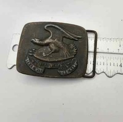 70&rsquo;s Serve with Head Heart and Hand Belt Buckle Solid Brass Eagle Patriotic Vtg