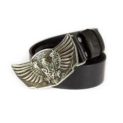 Geman silver buckle Eagle with sword, heraldic eagle, winged heraldry falcon