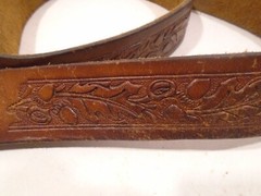 Leather Belt 45&Prime; +Buckle Country Music The Great American Buckle Co 1982 USA