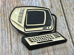 Computer Terminal CRT Monitor Retro 80&rsquo;s Looking Cutout Mobtown Belt Buckle
