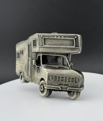 1979 Bergamot RV Motorhome Belt Buckle Vintage Camper Heavy 3D Relief Sculptural