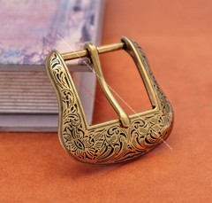 Antique Brass Western Cowboy Rodeo Floral 5 pcs Set Belt Buckle fit 1-1/2&Prime; Belt