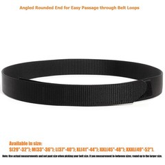 TACNEX No-Scratch Nylon Belt 1 3/8&Prime; No Metal Buckle X-Large, Black