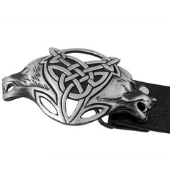VIGOROSO Men Gothic Funny Lovely Celtic Wild Wolf Fox Double Head Belt Buckle