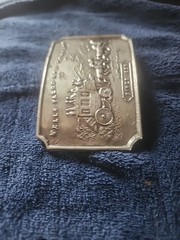 Vintage 1973 Wells Fargo & Company Belt Buckle Silver Plated Tone Since 1852