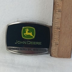 JOHN DEERE SpecCast Green Yellow & Black Pewter Enamel Belt Buckle