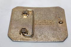 Vintage Montezuma Tequila Men’s Belt Buckle By Barton’s Brands Gold And Black