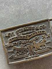 VIntage Levi’s Original Riveted Brass Belt Buckle 70s 80s XX Made In USA