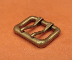 Men Retro Brass Double Tongue Pin Prong DIY Metal Belt Buckle Fits 40MM Straps