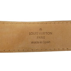 Louis Vuitton M6812T Sun Tulle Jeans Logo Buckle Leather Belt Black Used