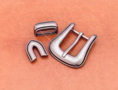 Classic Antique Silver Western Rope Side Belt Buckle Set Fits 25mm Belt Strap
