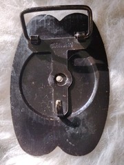 Vtg Horse Head Belt Buckle With Horseshoe Collar Brass Tone Japan