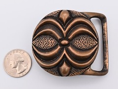 Tech Ether Guild « Lotus » Vintage Solid Brass Belt Buckle