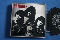 Ramones Belt Buckle Rock Band Square Photo Black Enamel Silver Metal 2006 New