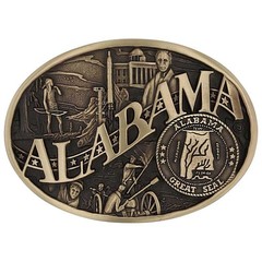 Montana Silversmiths State Heritage Antiqued Oval Brass Western Belt Buckle New