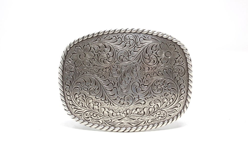 Rope Edge Western Sunflower Belt ,( 1.5 ») Removable Western Buckle Men Women