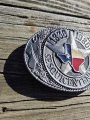 Vintage TL&B Brass Texas Sesquicentennial 1836-1986 Metal Belt Numbered 1508