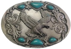 Arroyo Grande Belt Buckle Southwest Style Eagle Turquoise Colored As Is No clip
