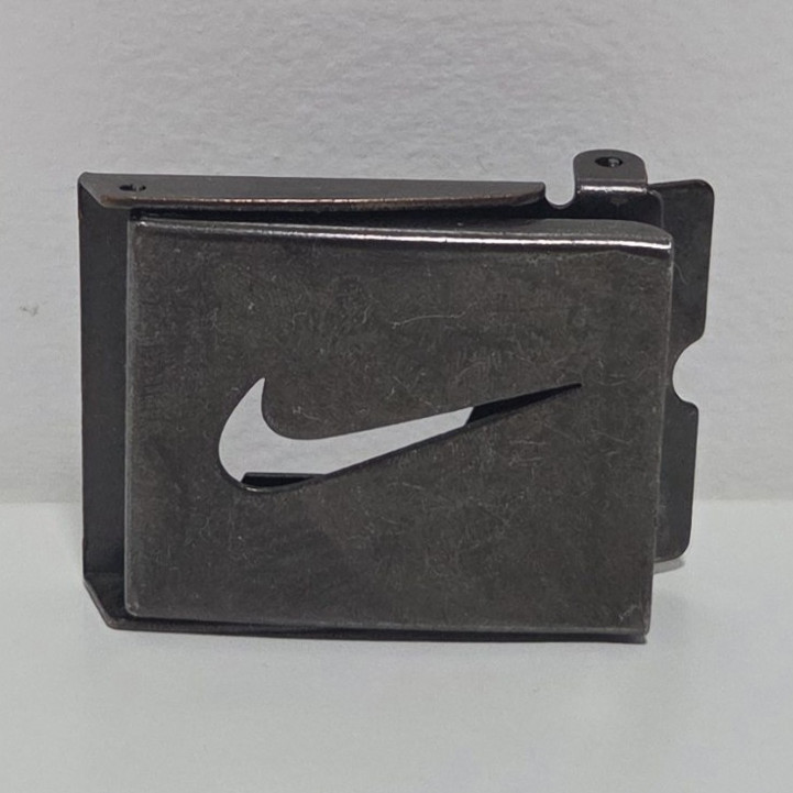 Beer Opener Nike Swoosh Logo Flip Belt Buckle Metal Rectangular 1.5 in
