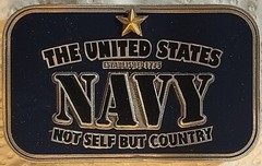 US Navy Pewter/Enamel Belt Buckle – Great Gift – Free Shipping