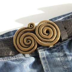 Belt buckle with spiral pattern belt buckle buckle 4 cm removable belt buckle
