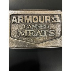 Vintage 1976 Armour Canned Meats Belt Buckle James Lind Wyoming Studio Art Works
