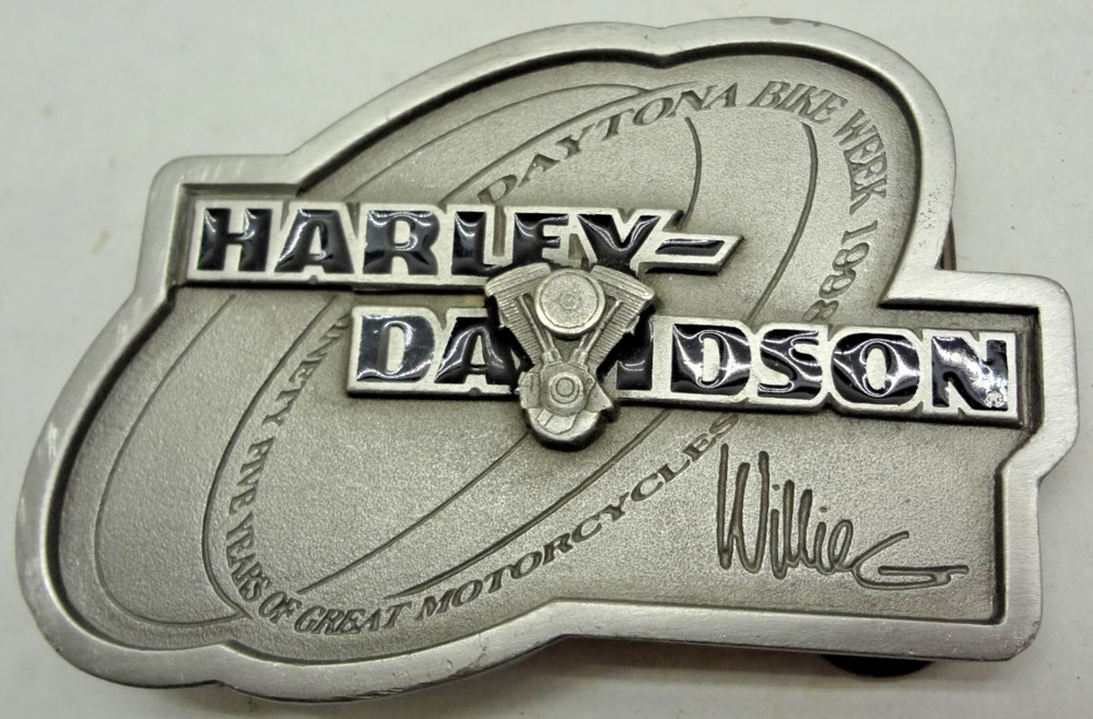 Harley-Davidson Willie G MOTOR Belt Buckle DAYTONA BIKE WEEK MARCH 2-8 1998