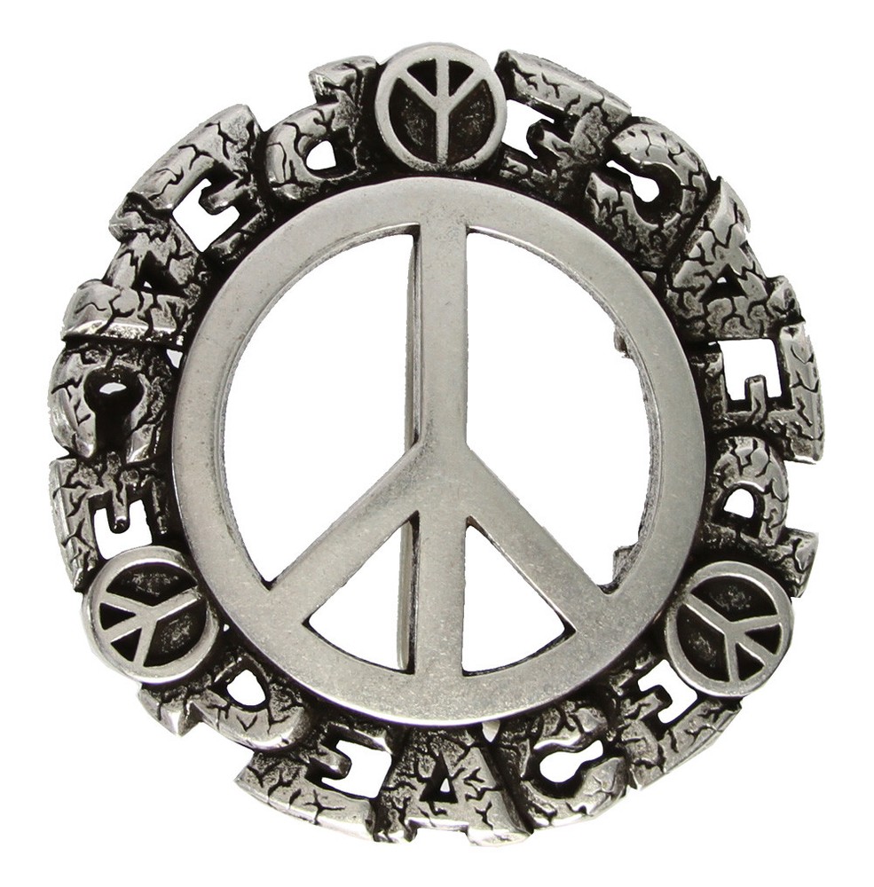 Antique Peace Sign Belt Buckle Cool Buckle fit&rsquo;s up to 1-1/2&Prime; (38mm) Belt strap