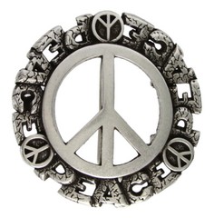 Antique Peace Sign Belt Buckle Cool Buckle fit&rsquo;s up to 1-1/2&Prime; (38mm) Belt strap