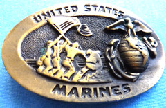 United States Marine Corps Raising the Flag on Iwo Jima American Belt Buckle