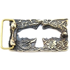 Crow belt buckle, Handmade belt buckle made of solid brass, Mythical black bird