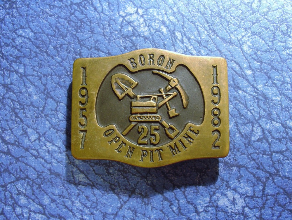 US Borax 20 Twenty Mule Team 1957-1982 Boron CA Open Pit Mine Mining Belt Buckle