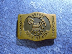 US Borax 20 Twenty Mule Team 1957-1982 Boron CA Open Pit Mine Mining Belt Buckle