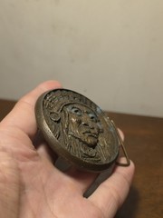 VTG 1970&rsquo;S NATIVE AMERICAN INDIANA METAL CRAFT INDIAN CHIEF WESTERN BELT BUCKLE