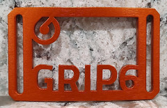 GRIP6 BELT BUCKLE – GRIP6 LOGO in FOXTAIL ORANGE – 1.5 INCH WIDE