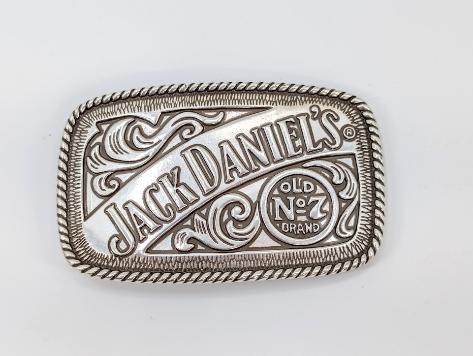 Vintage 2005 Jack Daniels Old No 7 Belt Buckle Silver Tone 5007JD Western Rodeo