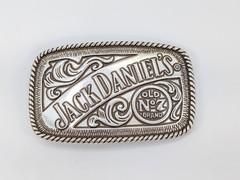 Vintage 2005 Jack Daniels Old No 7 Belt Buckle Silver Tone 5007JD Western Rodeo