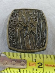 AMERICAN VETERANS DISABLED FOR LIFE MEMORIAL COURAGE 2007 SPONSOR BELT BUCKLE