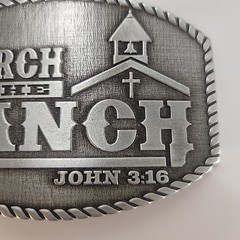 Custom Belt Buckle – « Church on the Ranch – John 3:16 » [118]