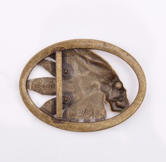 Retro Bronze Cowboy Indian Chief Head Western Indian Metal Fashion Belt Buckle