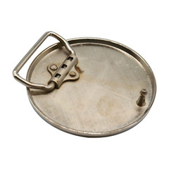 Unisex Fashion Belt Buckle Silver Metal Yellow Nuke Bomb Nuclear Animation Anime