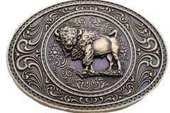 Men Gold Metal Buffalo Bull Belt Buckle Cowboy Western Fashion Oval Shape Casual