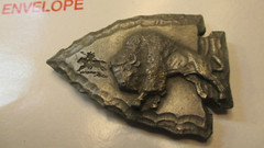 SISKIYOU Buckle Co 1988 Western Arrowhead Buffalo Pewter Belt Buckle Y80 USA