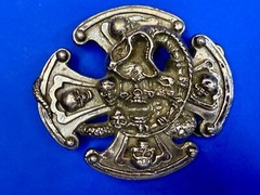 Many Skulls Maltese Iron Cross Artisan Cast? Awesome RARE Unknown! Belt Buckle