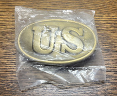 Civil War US Union Belt Buckle Brass Reproduction Vintage Oval