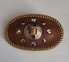 Western-style leather belt buckle