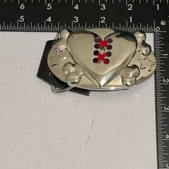Silver Moon Belt Buckle Heart Lace Up Skull Stars Silver Metal 2005